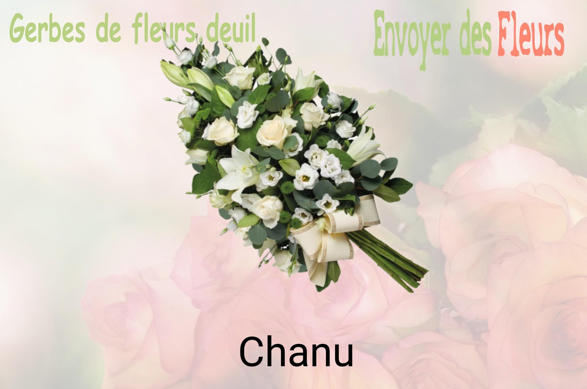 Gerbe de fleurs de deuil livrée à Chanu